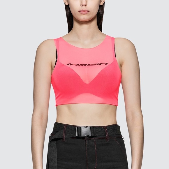 I.AM.GIA 3 Piece Set - Hot Pink Candy Kora Thong Bikini with Mesh Kiera Tank - Picture 10 of 17